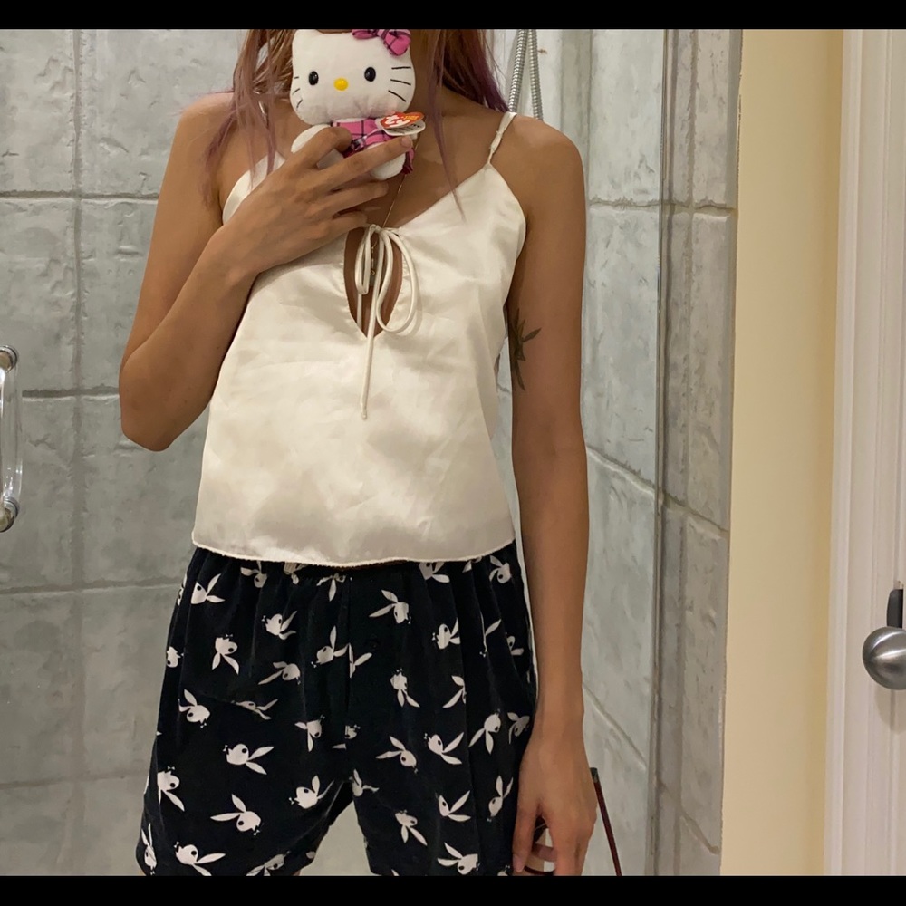 White Silk brandy Melville tie top